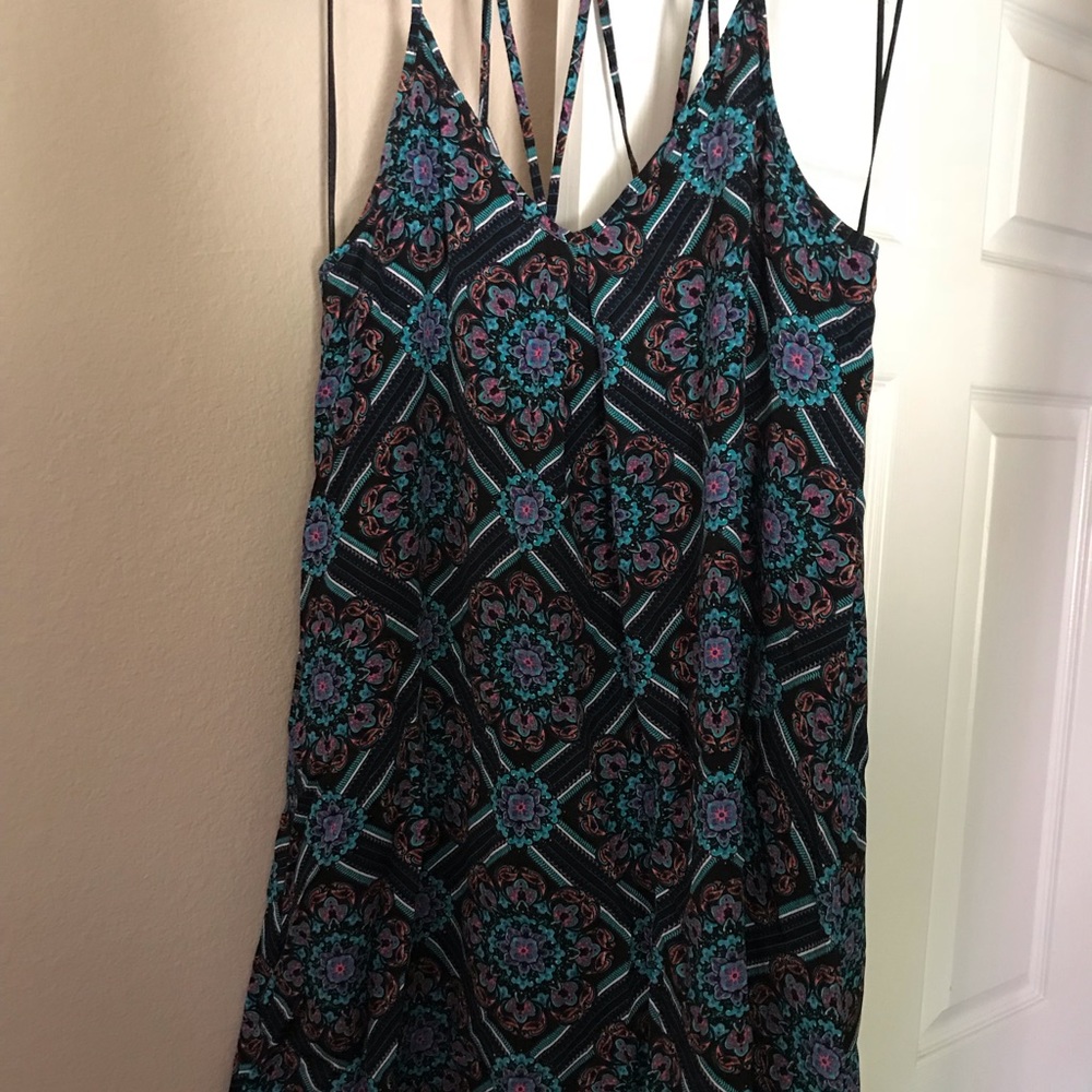 ASTR Midi Dress | Navy Blue Multi-color | NEW